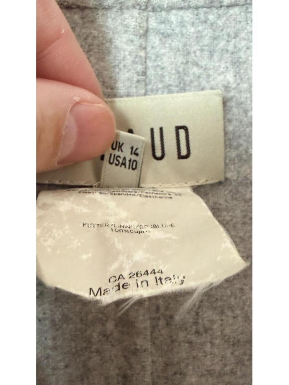FERAUD CASHMERE BLEND TRENCH HEATHER GRAY COAT 10 - Picture 10 of 12